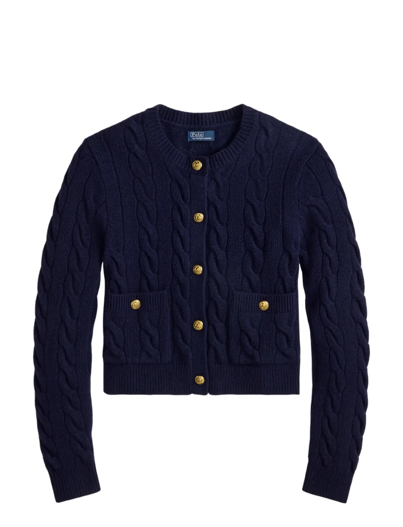Polo Ralph Lauren Cable Wool-Cashmere Cardigan - Kläder - HUNTER NAVY / navy