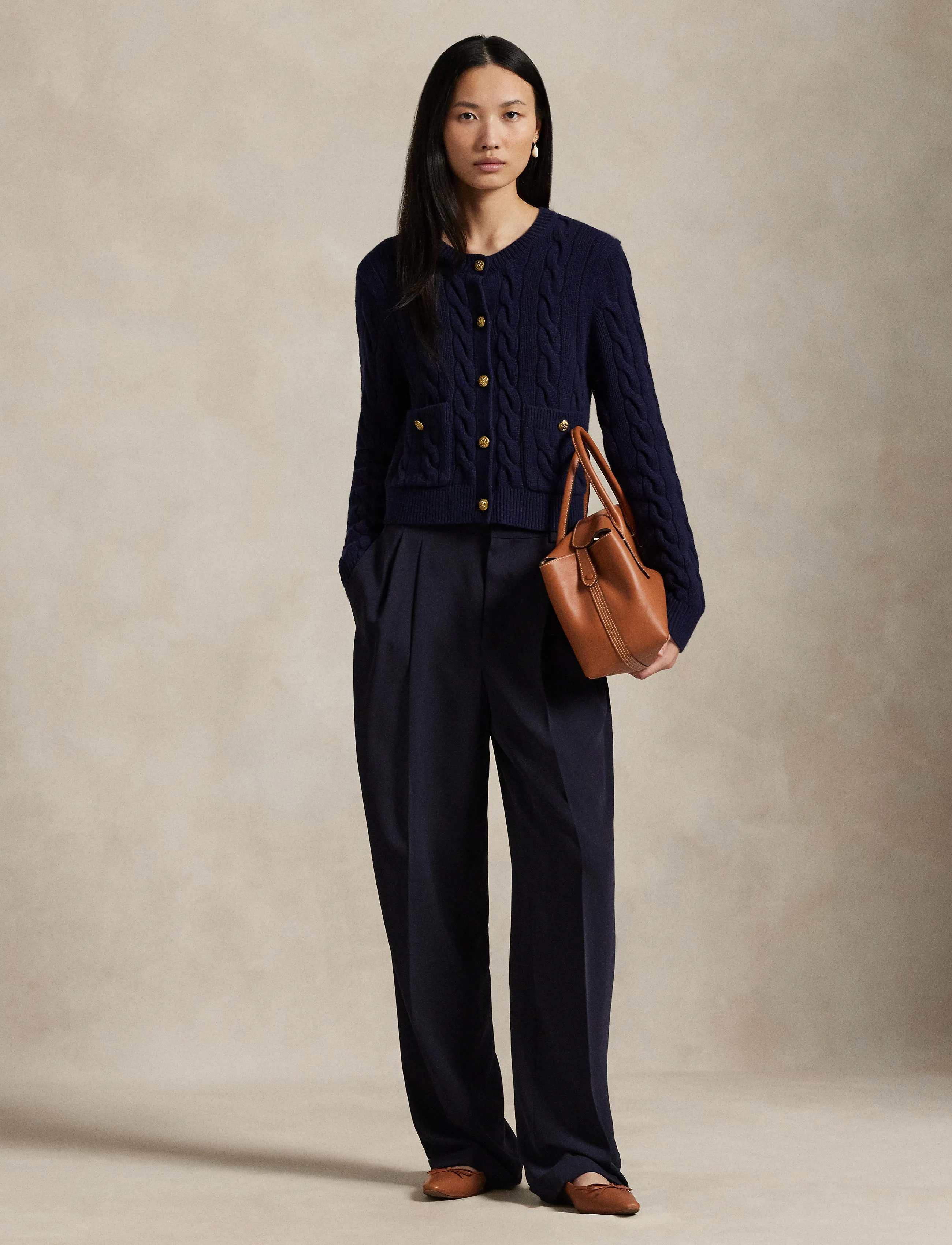 Polo Ralph Lauren Cable Wool-Cashmere Cardigan - Ralph Lauren - HUNTER NAVY / navy