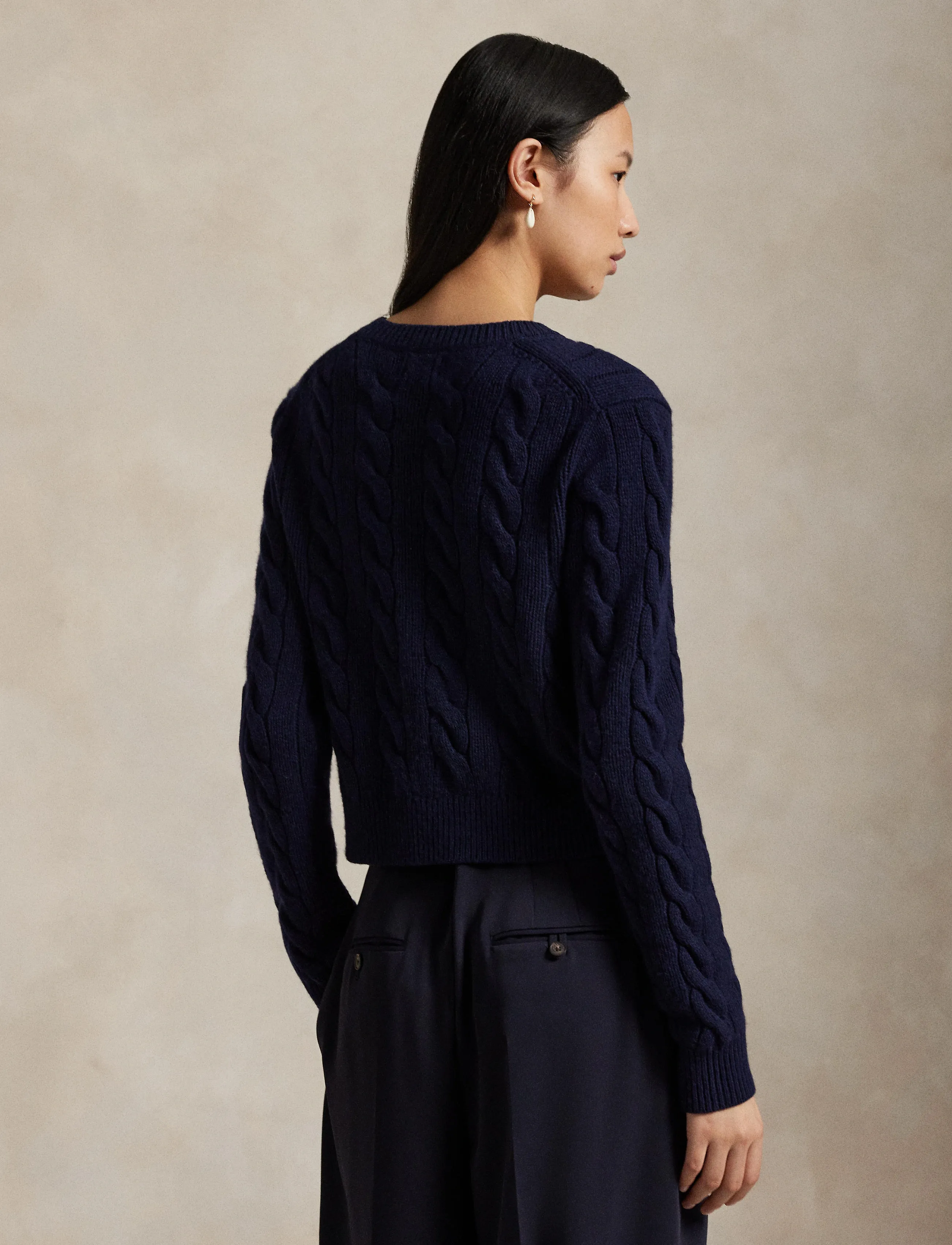 Polo Ralph Lauren - Cable Wool-Cashmere Cardigan - kašmiir - hunter navy - 2