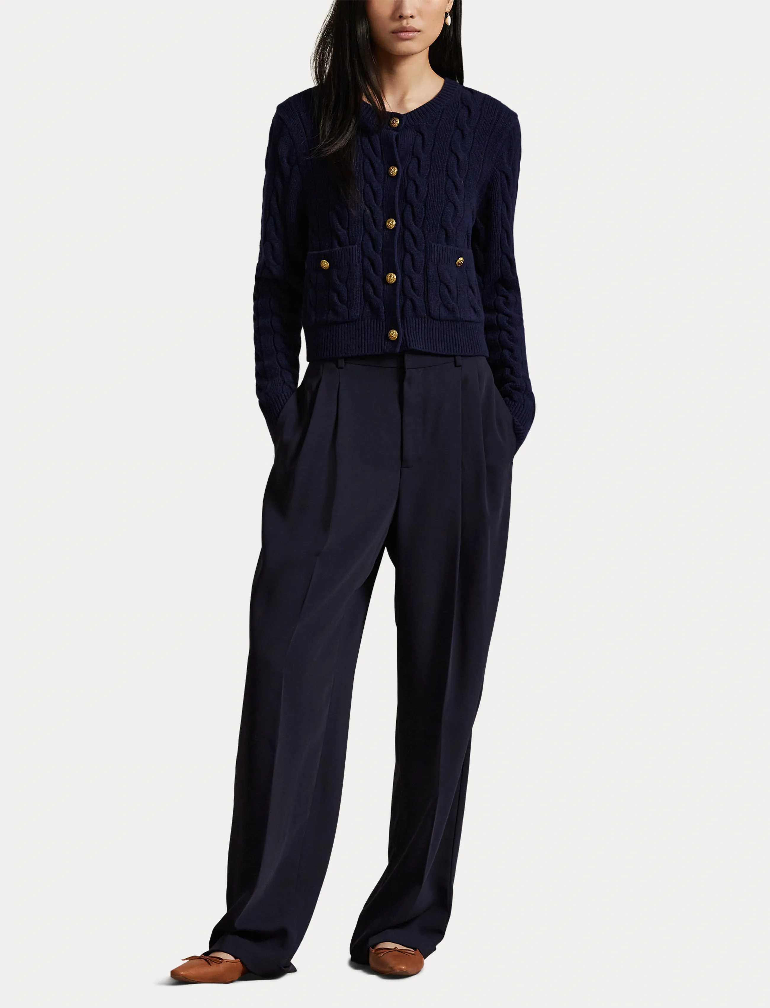 Polo Ralph Lauren - Cable Wool-Cashmere Cardigan - kašmiir - hunter navy - 4