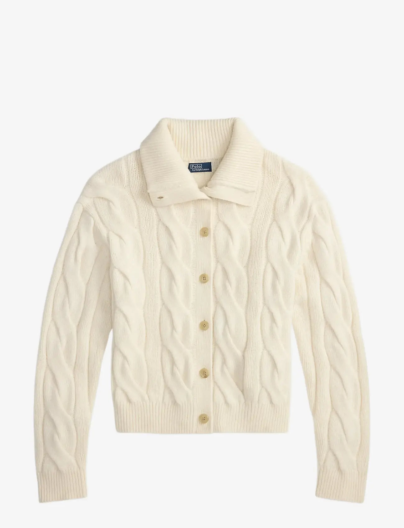 Polo Ralph Lauren - Cable Wool-Cashmere Funnelneck Cardigan - kaschmir - authentic cream - 1