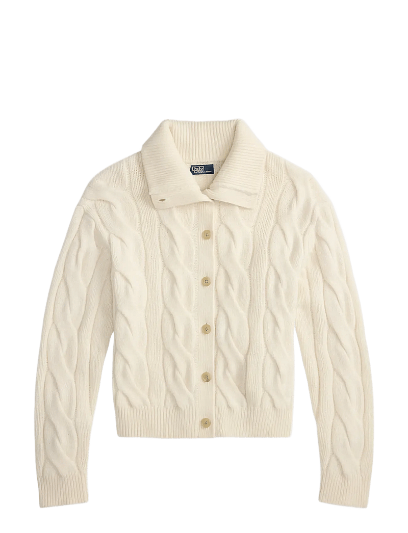 Polo Ralph Lauren - Cable Wool-Cashmere Funnelneck Cardigan - kaschmir - authentic cream - 1