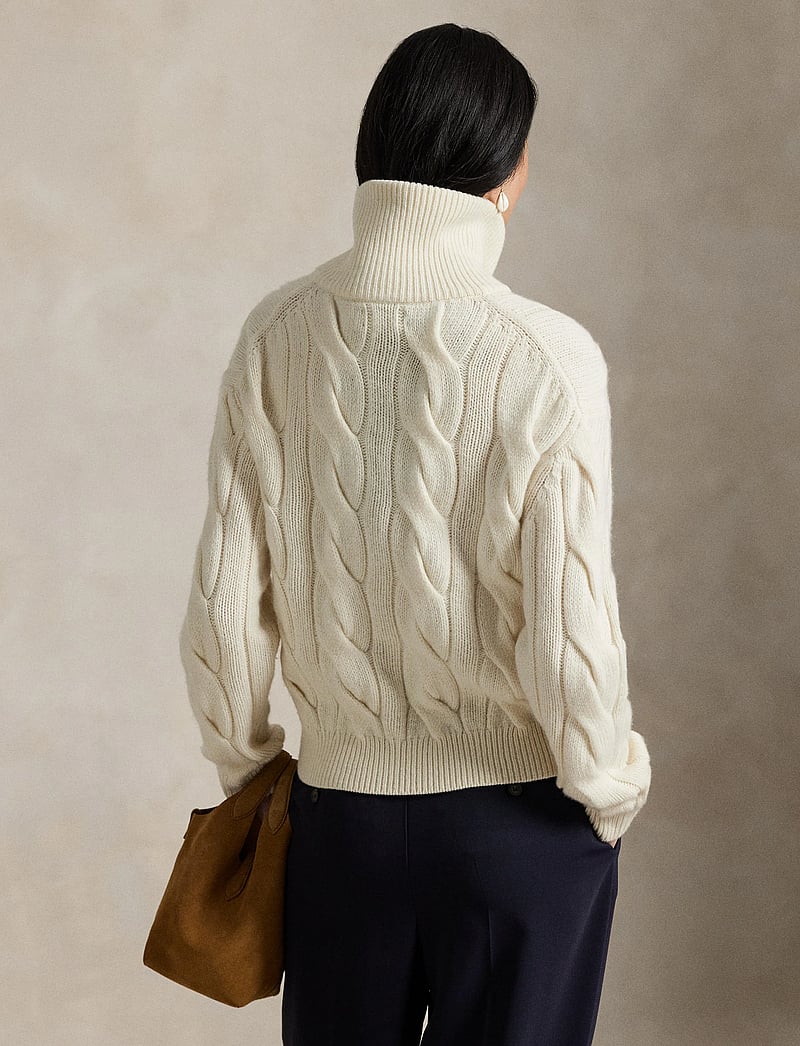 Polo Ralph Lauren - Cable Wool-Cashmere Funnelneck Cardigan - kaschmir - authentic cream - 2