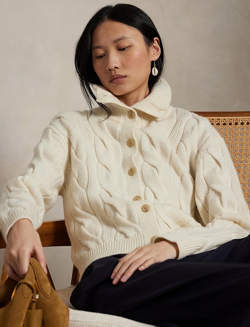 Polo Ralph Lauren - Cable Wool-Cashmere Funnelneck Cardigan - kaschmir - authentic cream - 3