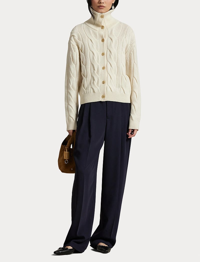 Polo Ralph Lauren - Cable Wool-Cashmere Funnelneck Cardigan - kaschmir - authentic cream - 4