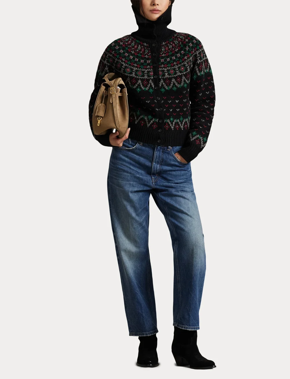 Polo Ralph Lauren - WOOL BLEND-SWEATER-CARDIGAN - kardiganid - polo black multi - 4