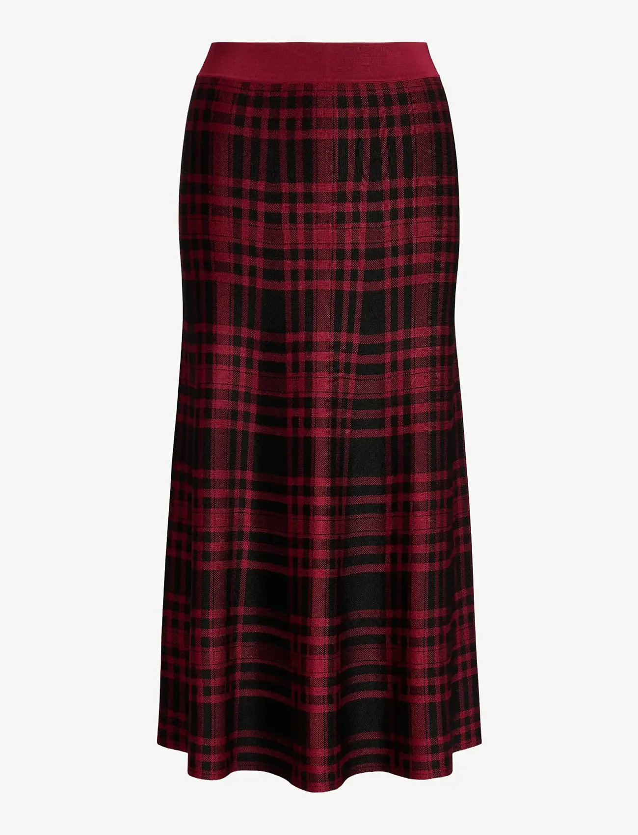 Polo Ralph Lauren - Plaid Sweater Skirt - midi-röcke - polo black/firesi - 1