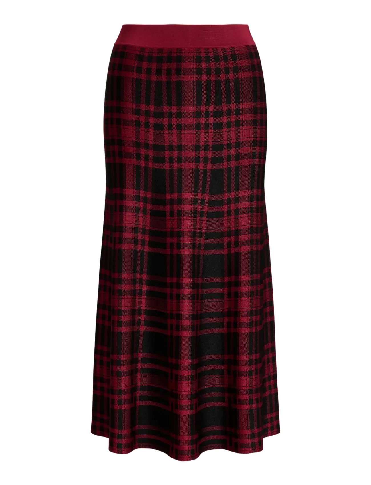 Polo Ralph Lauren Plaid Sweater Skirt - Transitional Layering - POLO BLACK/FIRESI / burgundy