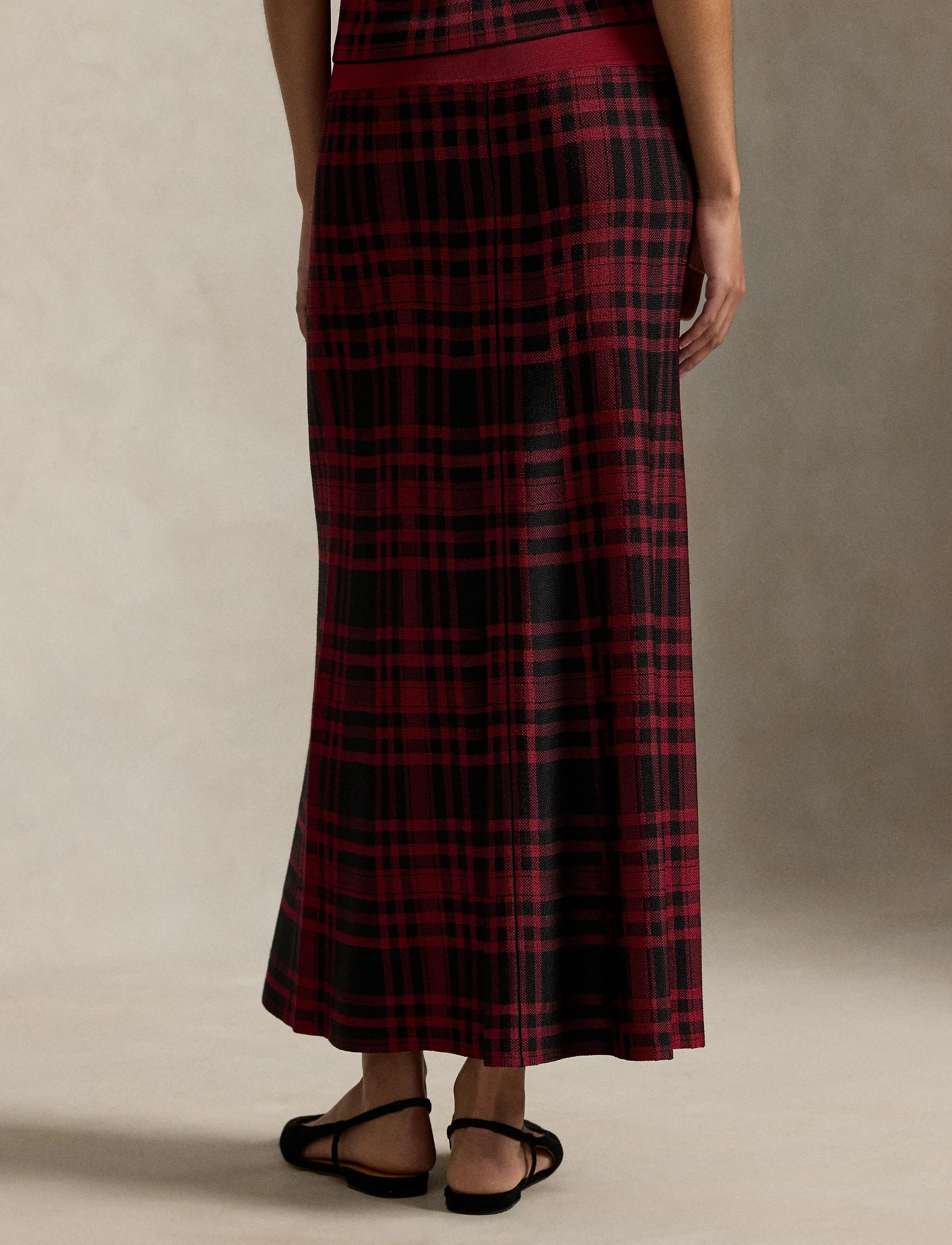 Polo Ralph Lauren - Plaid Sweater Skirt - midi-röcke - polo black/firesi - 2