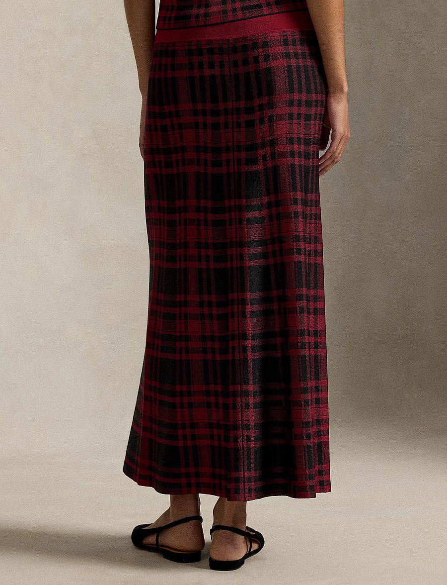 Polo Ralph Lauren - Plaid Sweater Skirt - midi-röcke - polo black/firesi - 2