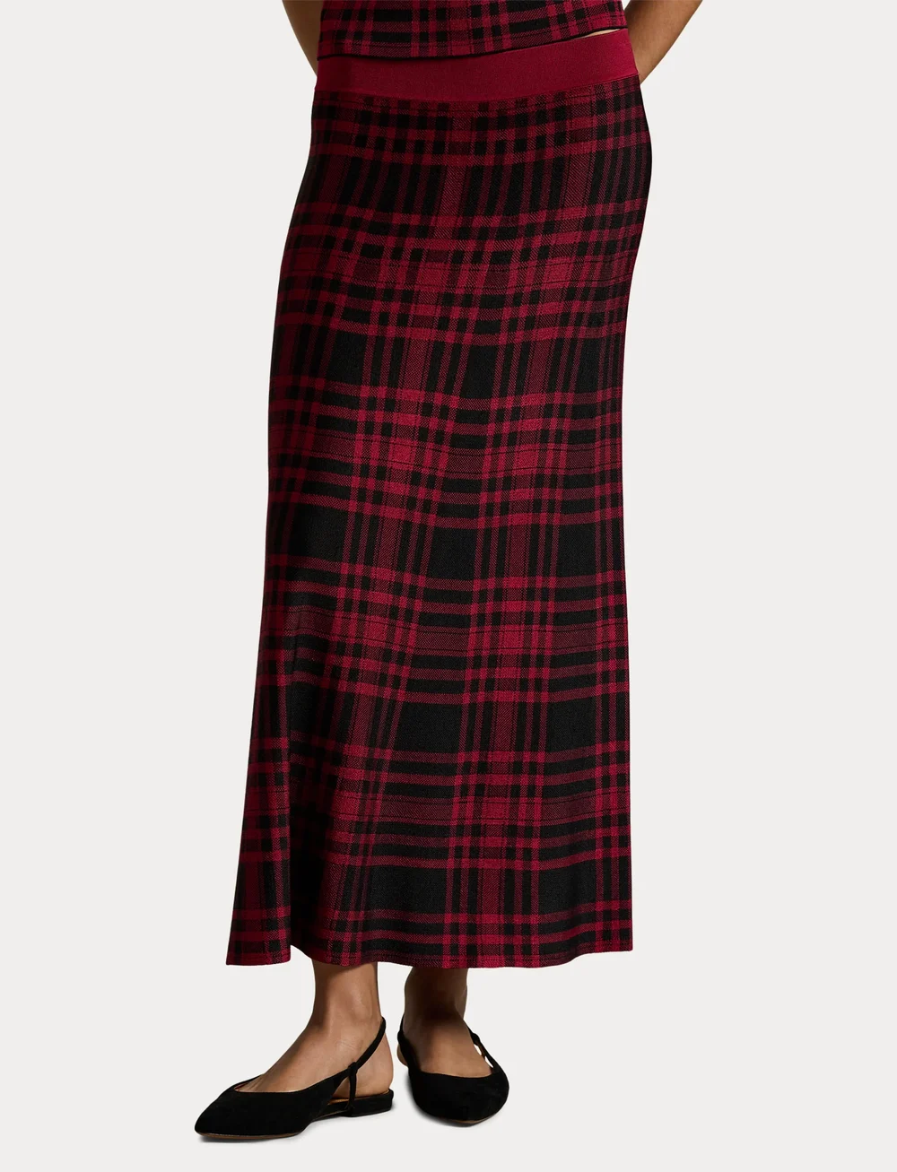 Polo Ralph Lauren - Plaid Sweater Skirt - kootud seelikud - polo black/firesi - 5