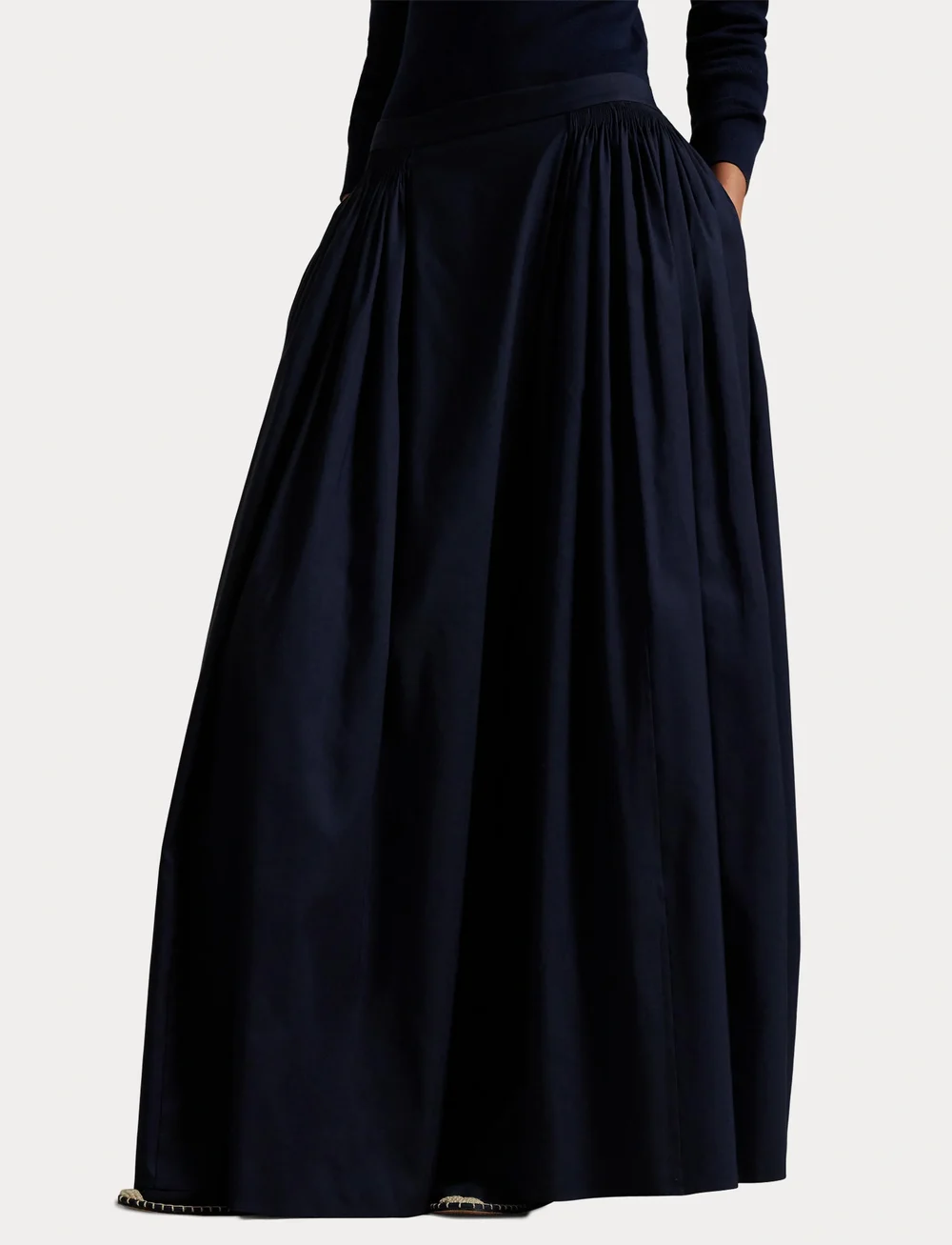 Polo Ralph Lauren - CTN SILK FAILLE-WVN-SKIRT - midi kjolar - hunter navy - 5