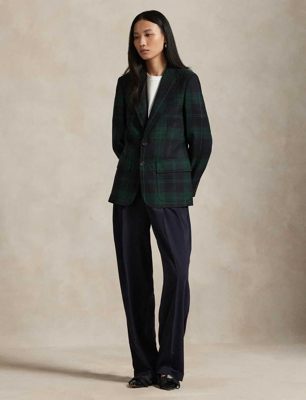 Polo Ralph Lauren - 2/40NM BRUSHED WOOL-WVN-BLAZER/SPOR - Ühes joones nööpidega bleiserid - 1961 green navy m - 0