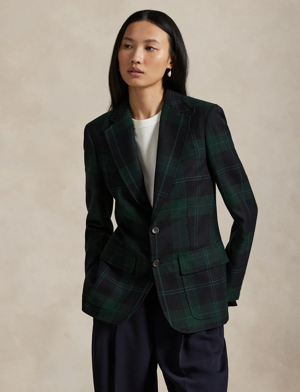 Polo Ralph Lauren - 2/40NM BRUSHED WOOL-WVN-BLAZER/SPOR - Ühes joones nööpidega bleiserid - 1961 green navy m - 3