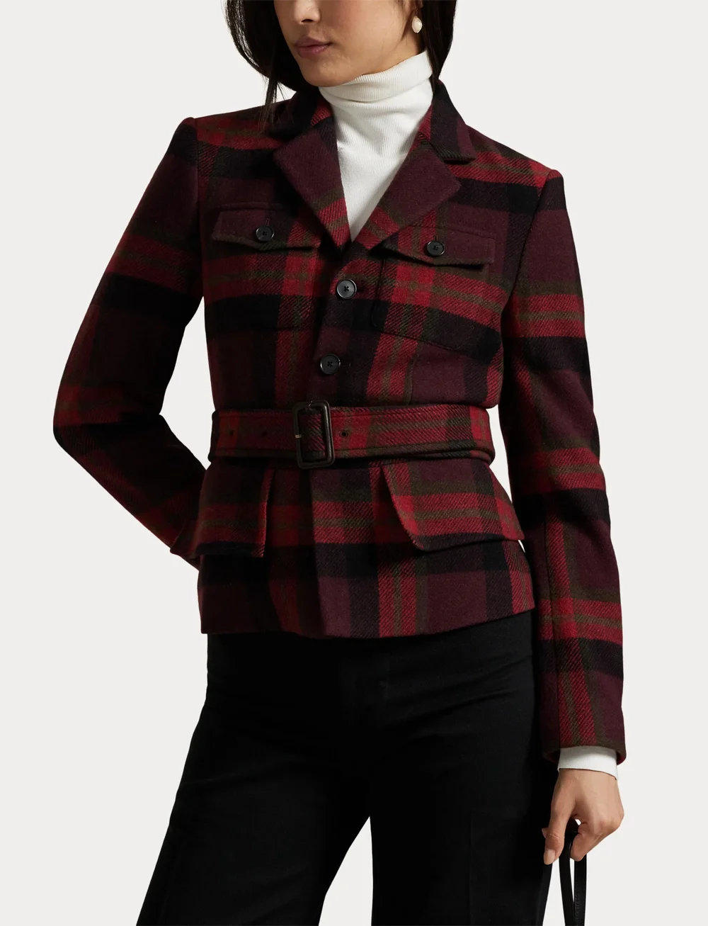 Polo Ralph Lauren - 2/15NM WOOL BLEND-WVN-BLAZER/SPORT - belted blazers - 1967 red multi pl - 5