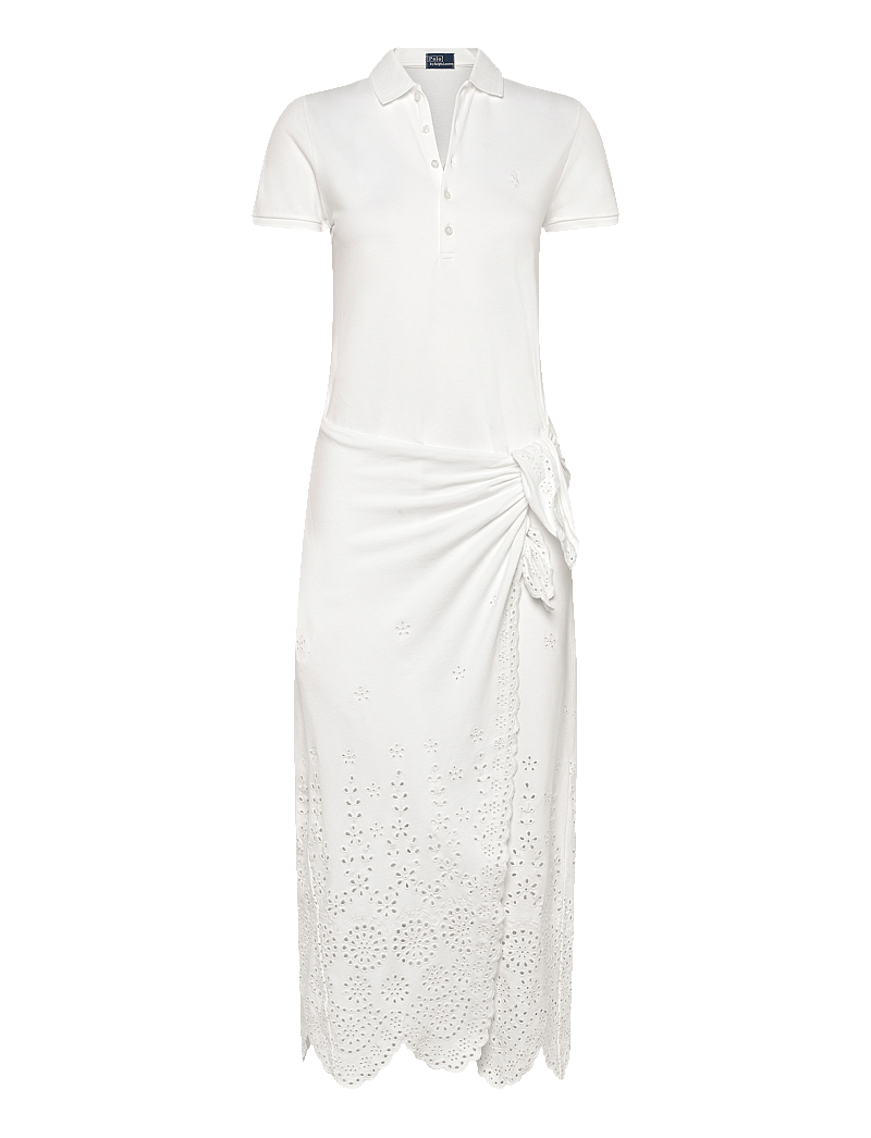 Polo Ralph Lauren - Eyelet Piqué Wrap Polo Dress - summer dresses - white - 0