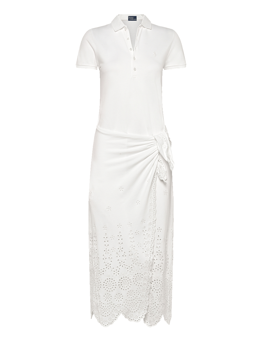 Polo Ralph Lauren - Eyelet Piqué Wrap Polo Dress - white - 0