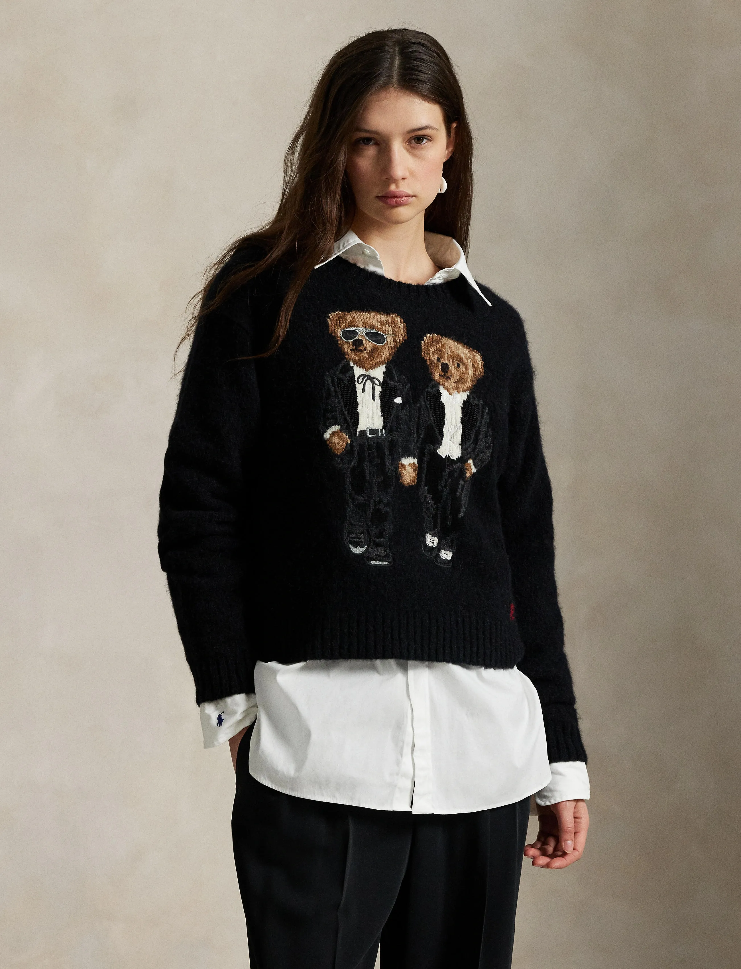 Polo Ralph Lauren - Ralph & Ricky Bear Crewneck Sweater - tröjor - polo black multi - 3
