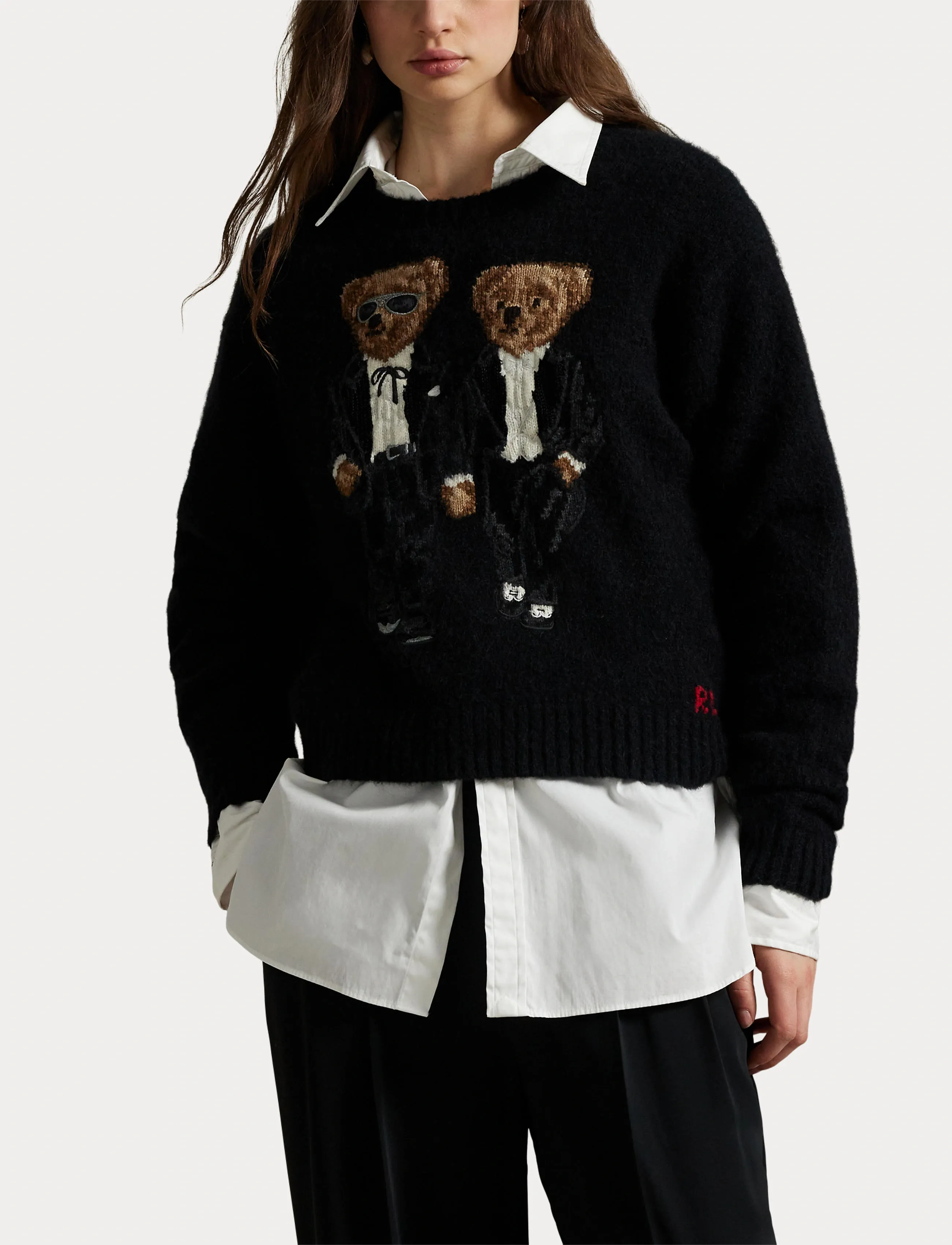Polo Ralph Lauren - Ralph & Ricky Bear Crewneck Sweater - tröjor - polo black multi - 5