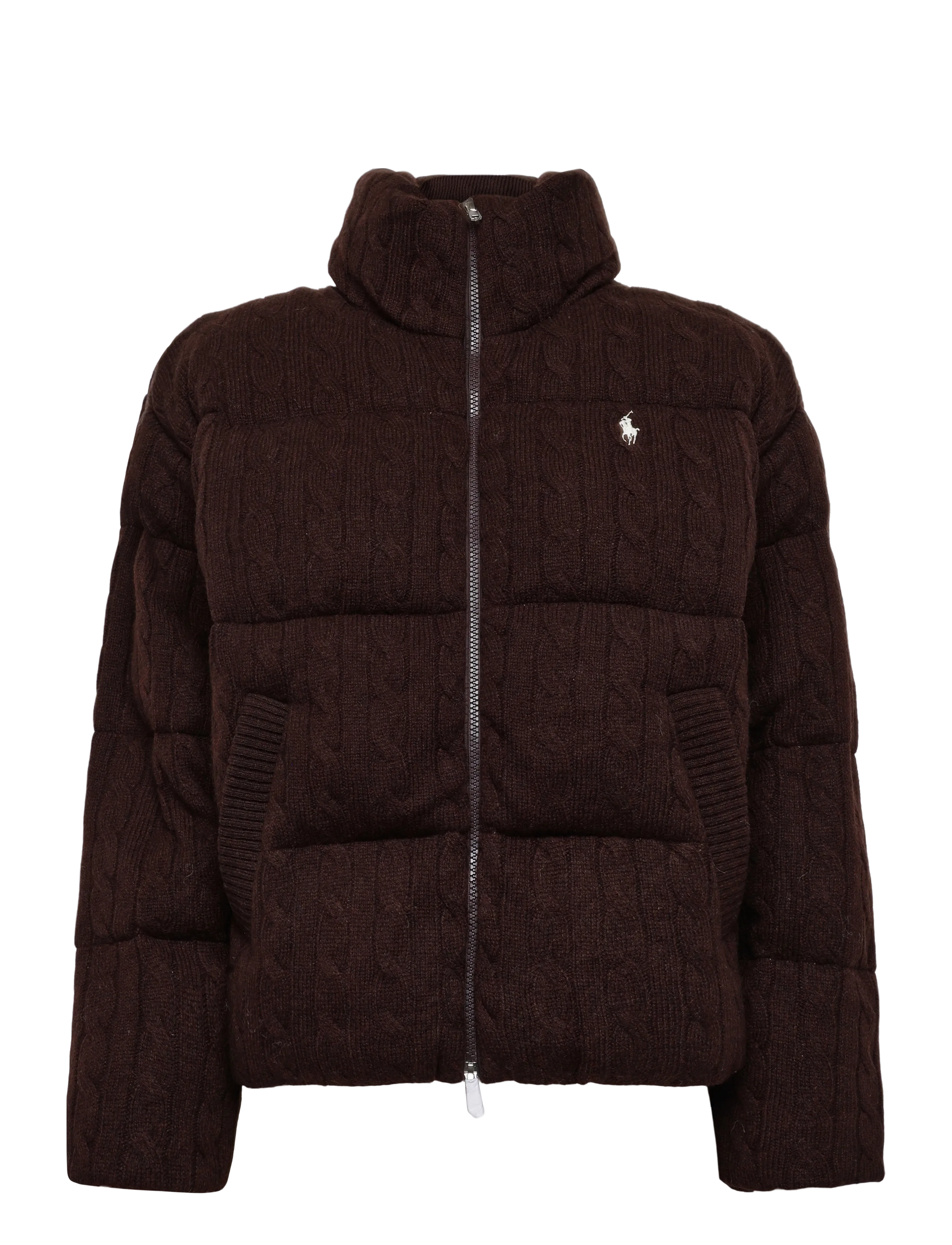 Polo Ralph Lauren - Cable Wool-Cashmere Puffer Jacket - walnut brown mela - 1