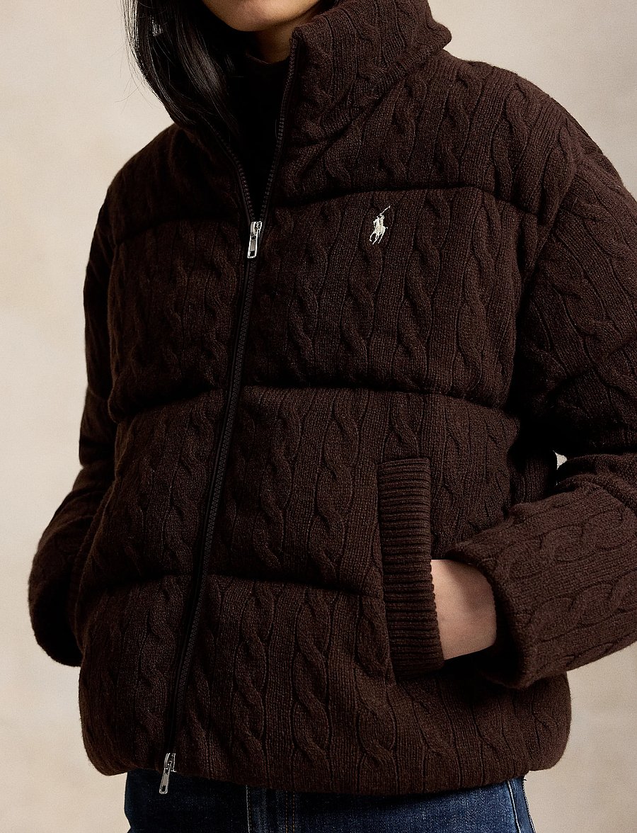 Polo Ralph Lauren - Cable Wool-Cashmere Puffer Jacket - walnut brown mela - 5