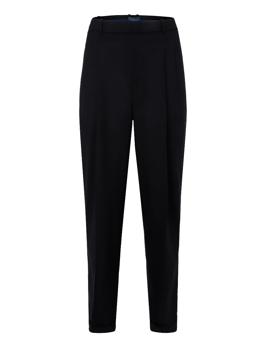 Polo Ralph Lauren - Bacall Wool-Blend Faille Pant - vida byxor - polo black - 1