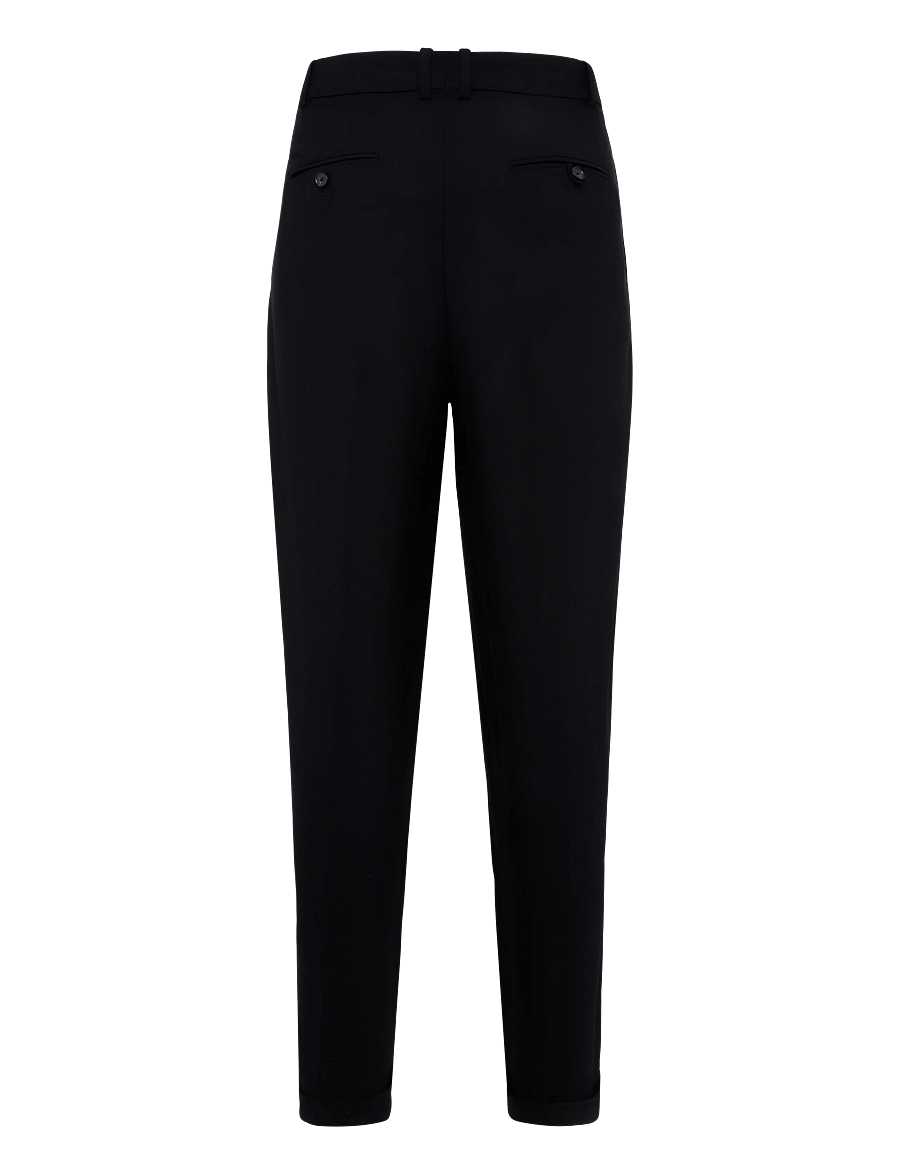 Polo Ralph Lauren - Bacall Wool-Blend Faille Pant - vida byxor - polo black - 2