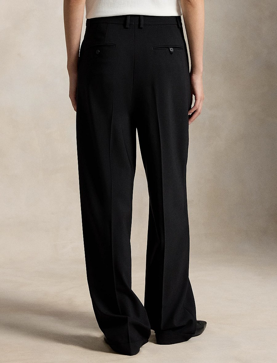 Polo Ralph Lauren - Bacall Wool-Blend Faille Pant - hosen mit weitem bein - polo black - 2