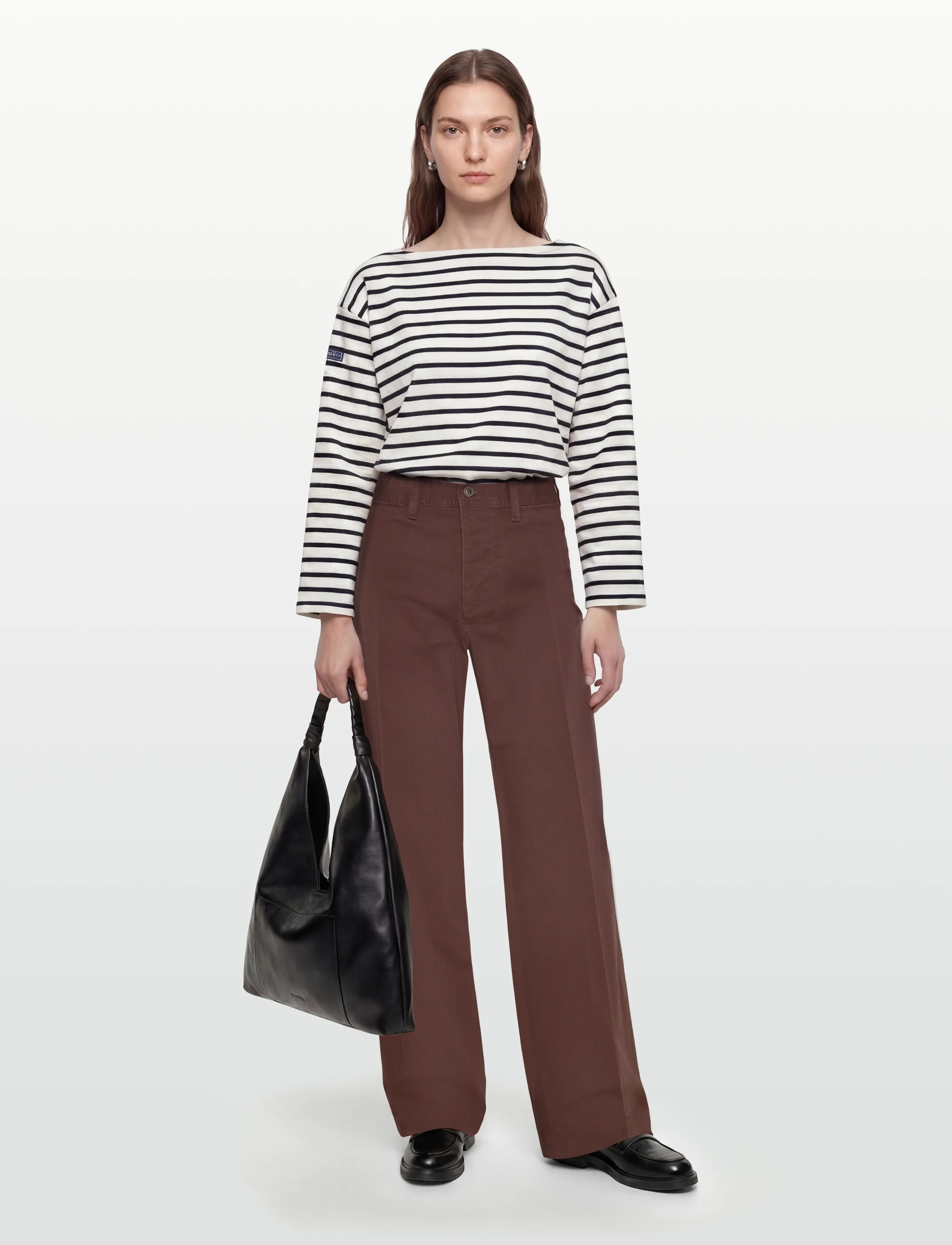 Polo Ralph Lauren Stretch-Cotton Beaton Pant, 34, Trousers, Braun - Wide Leg, Frauen