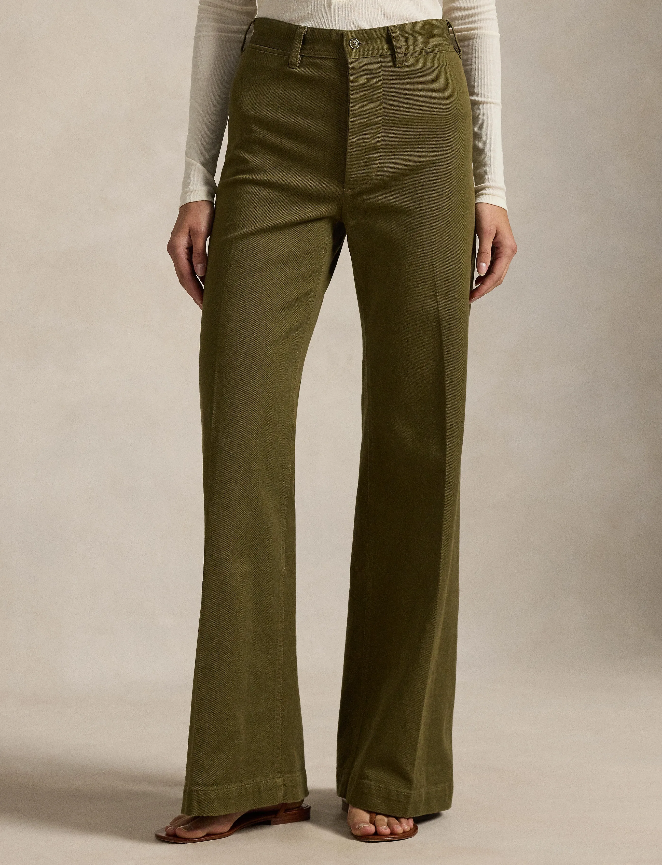 Polo Ralph Lauren Stretch-Cotton Beaton Pant, 36, Brown, Bukser > Brede Ben, Dame