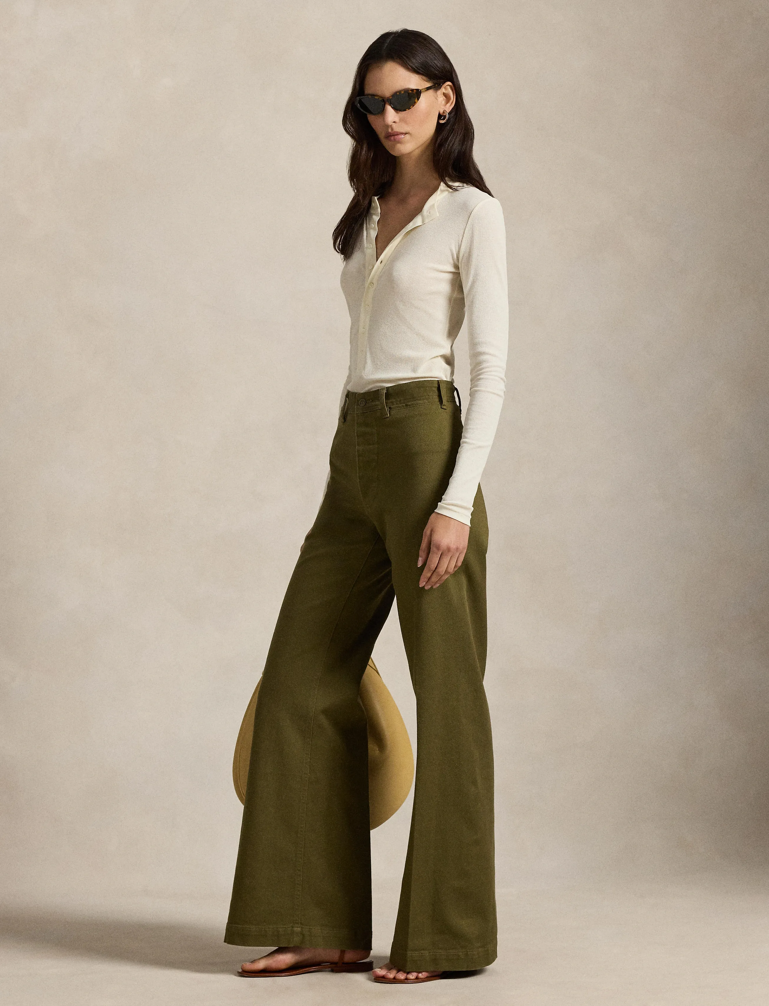 Polo Ralph Lauren - CTN TWILL-WVN-PANTS - pantalons larges - olive - 3