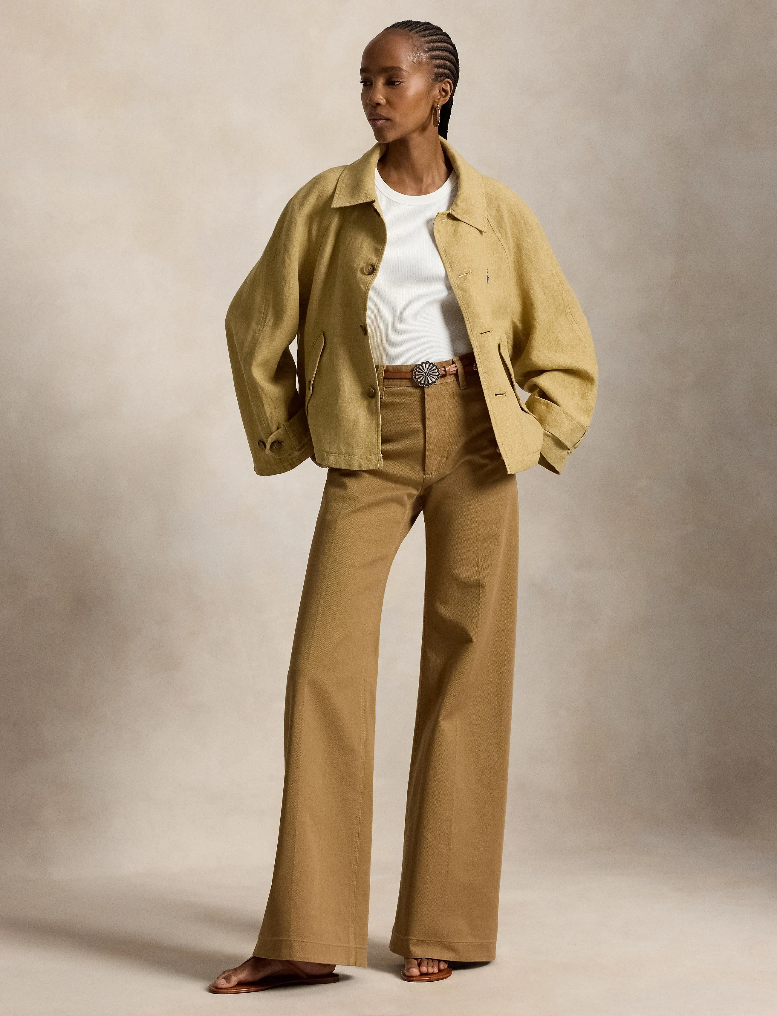 Polo Ralph Lauren Linen Pw-Wvn-Jacket, S, Jackets, Beige - Light-summer Jacket, Frauen