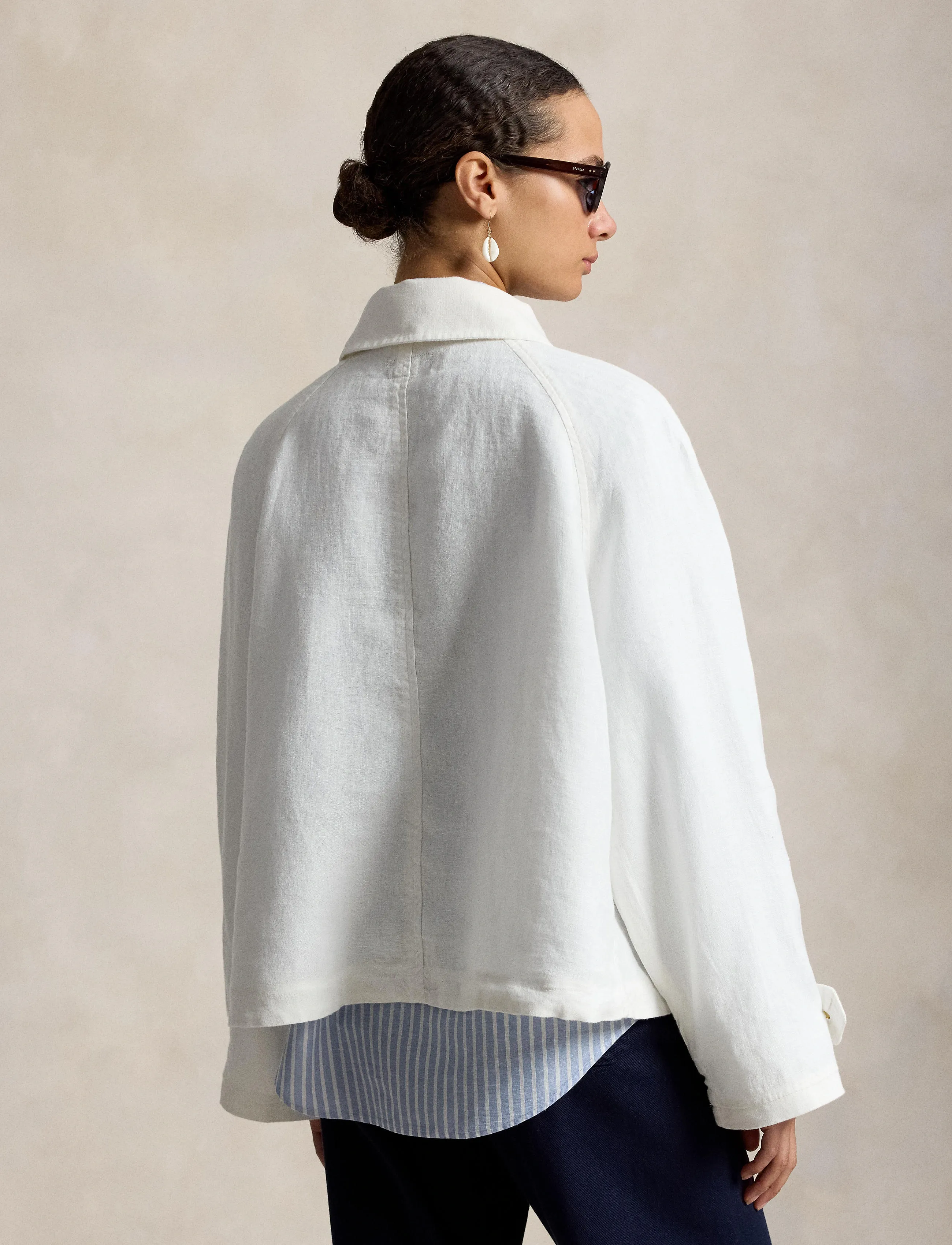 Polo Ralph Lauren Linen Pw-Wvn-Jacket, Kvinder, Hørjakke, Cream, Str: XS