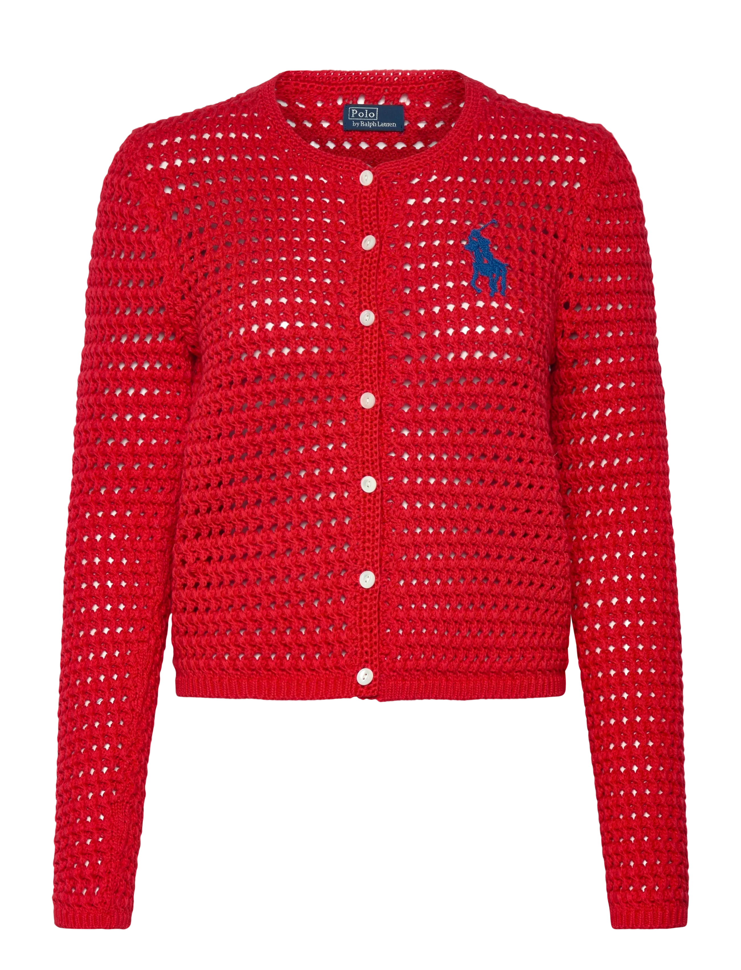 Polo Ralph Lauren COTTON-SWEATER-CARDIGAN - Cardigans - PETAL ROSE / red