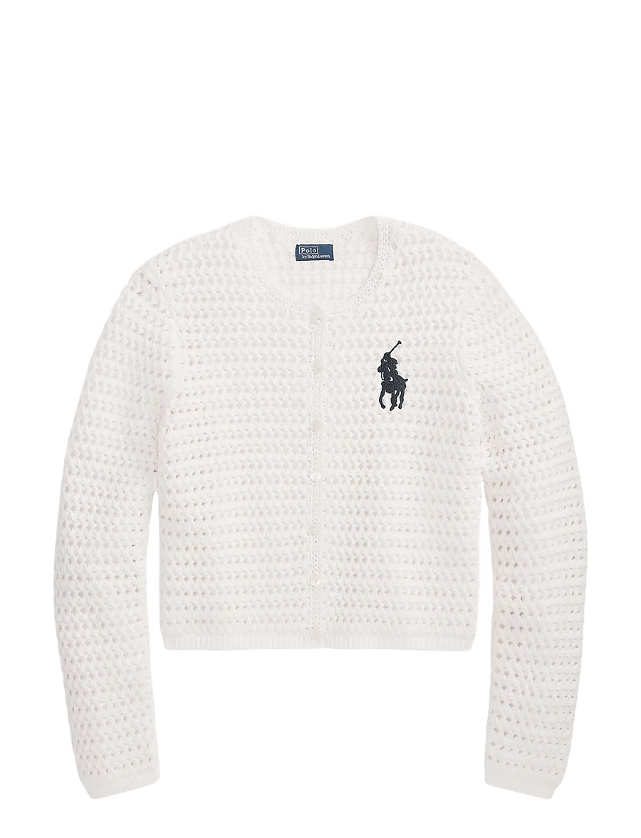Polo Ralph Lauren - COTTON-SWEATER-CARDIGAN - koftor - white - 1