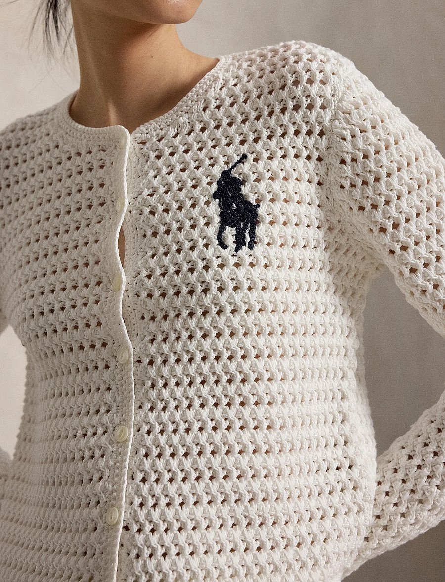 Polo Ralph Lauren - COTTON-SWEATER-CARDIGAN - koftor - white - 3