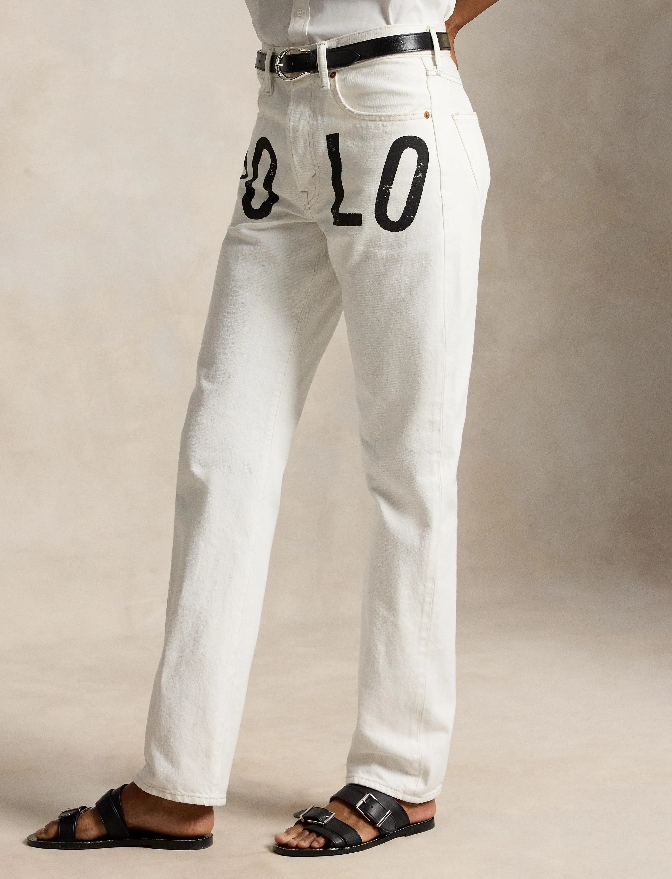 Polo Ralph Lauren 3X1 RIGID DENIM-WVN-PANTS - Transitional Layering - LAUREA WASH / white