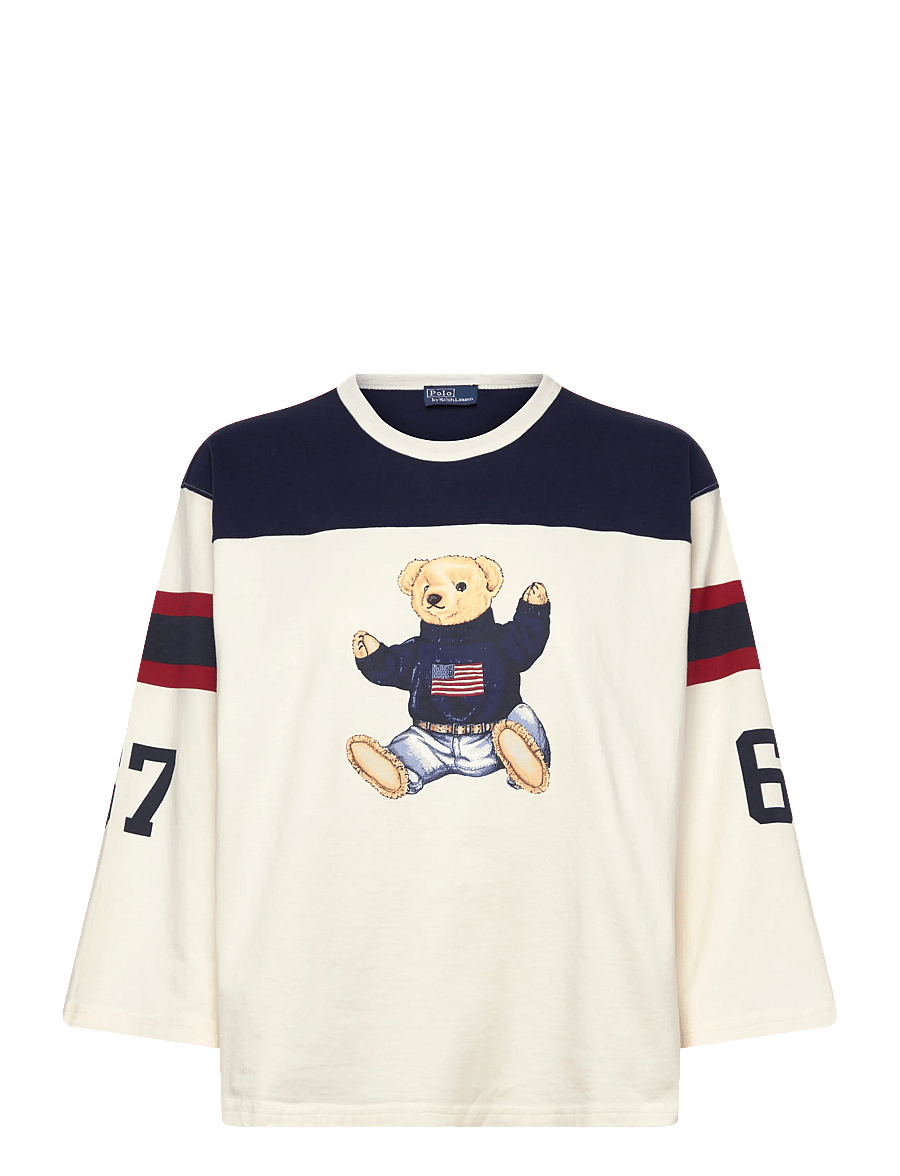 Polo Ralph Lauren - 20/1S EVEN JSY-KNT-T-SHIRT - langärmlige tops - warm white/newpor - 1