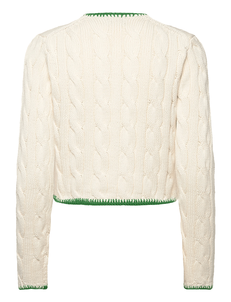 Polo Ralph Lauren - 1/4-5 COTTON-SWEATER-CARDIGAN - koftor - cricket cream - 2