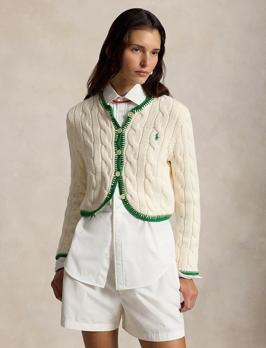 Polo Ralph Lauren - 1/4-5 COTTON-SWEATER-CARDIGAN - koftor - cricket cream - 3
