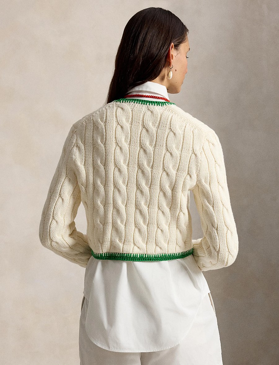 Polo Ralph Lauren - 1/4-5 COTTON-SWEATER-CARDIGAN - koftor - cricket cream - 5
