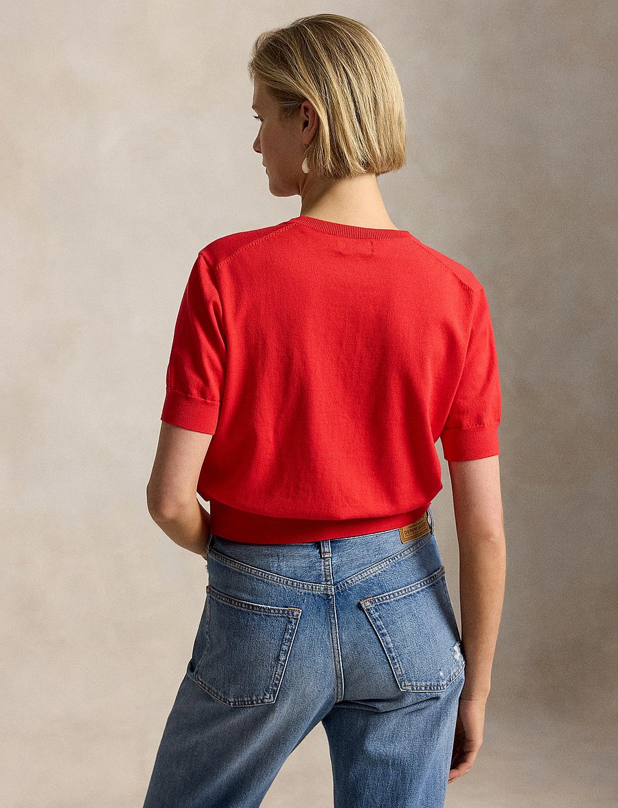 Polo Ralph Lauren - 2/50 PIMA COTTON-SWEATER-CARDIGAN - t-shirts & tops - petal rose - 2