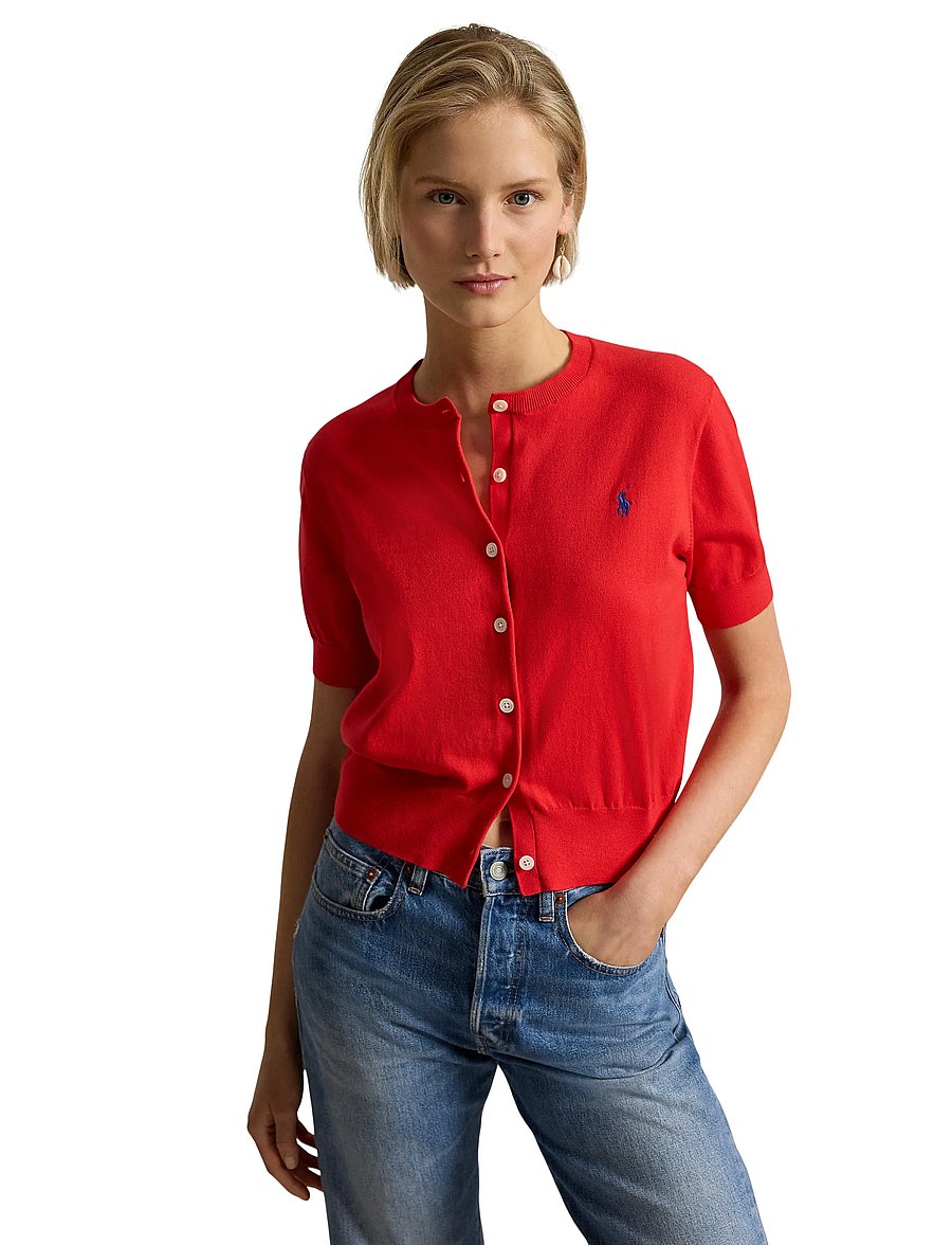 Polo Ralph Lauren - 2/50 PIMA COTTON-SWEATER-CARDIGAN - t-shirts & tops - petal rose - 4