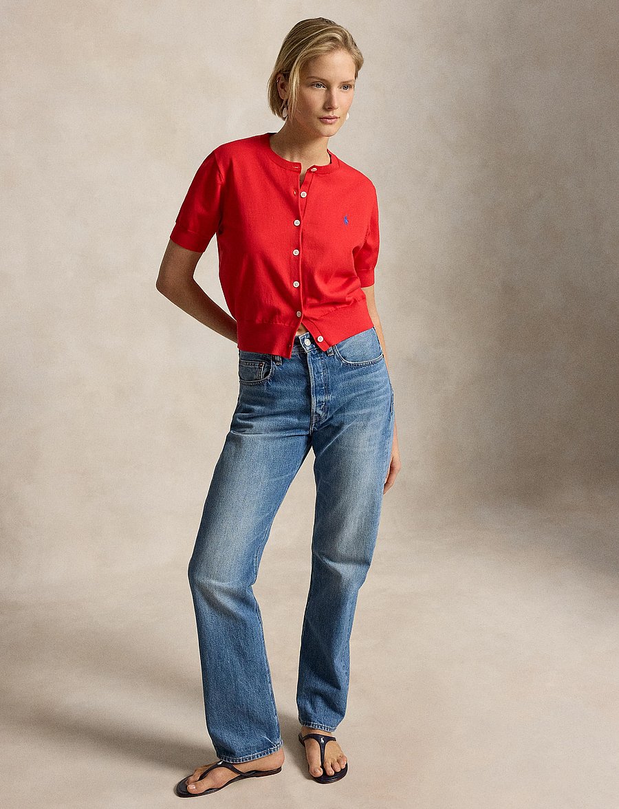 Polo Ralph Lauren - 2/50 PIMA COTTON-SWEATER-CARDIGAN - t-shirts & tops - petal rose - 5
