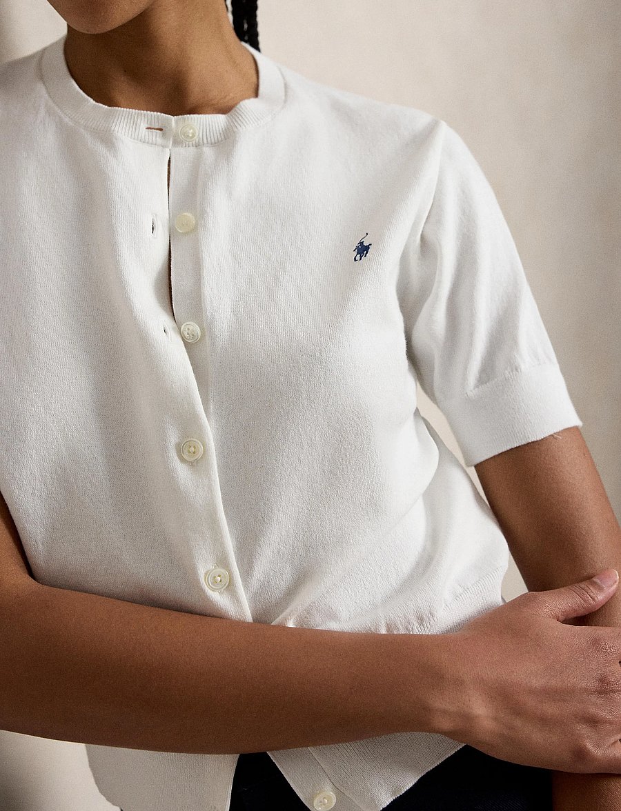 Polo Ralph Lauren - 2/50 PIMA COTTON-SWEATER-CARDIGAN - poloer - white - 4