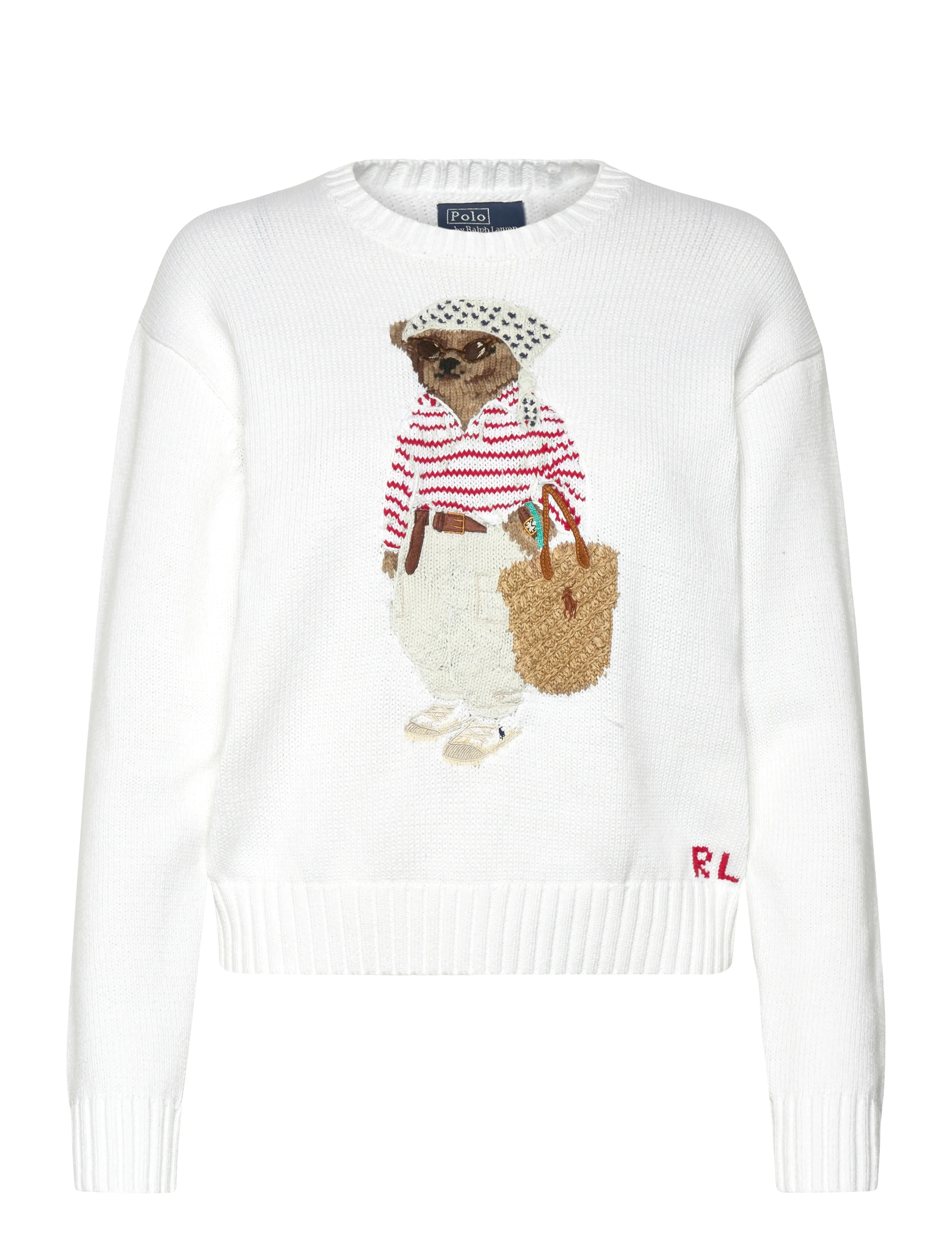 Polo Ralph Lauren COTTON BEAR-SWEATER-PULLOVER - Tøj - WHITE MULTI / white