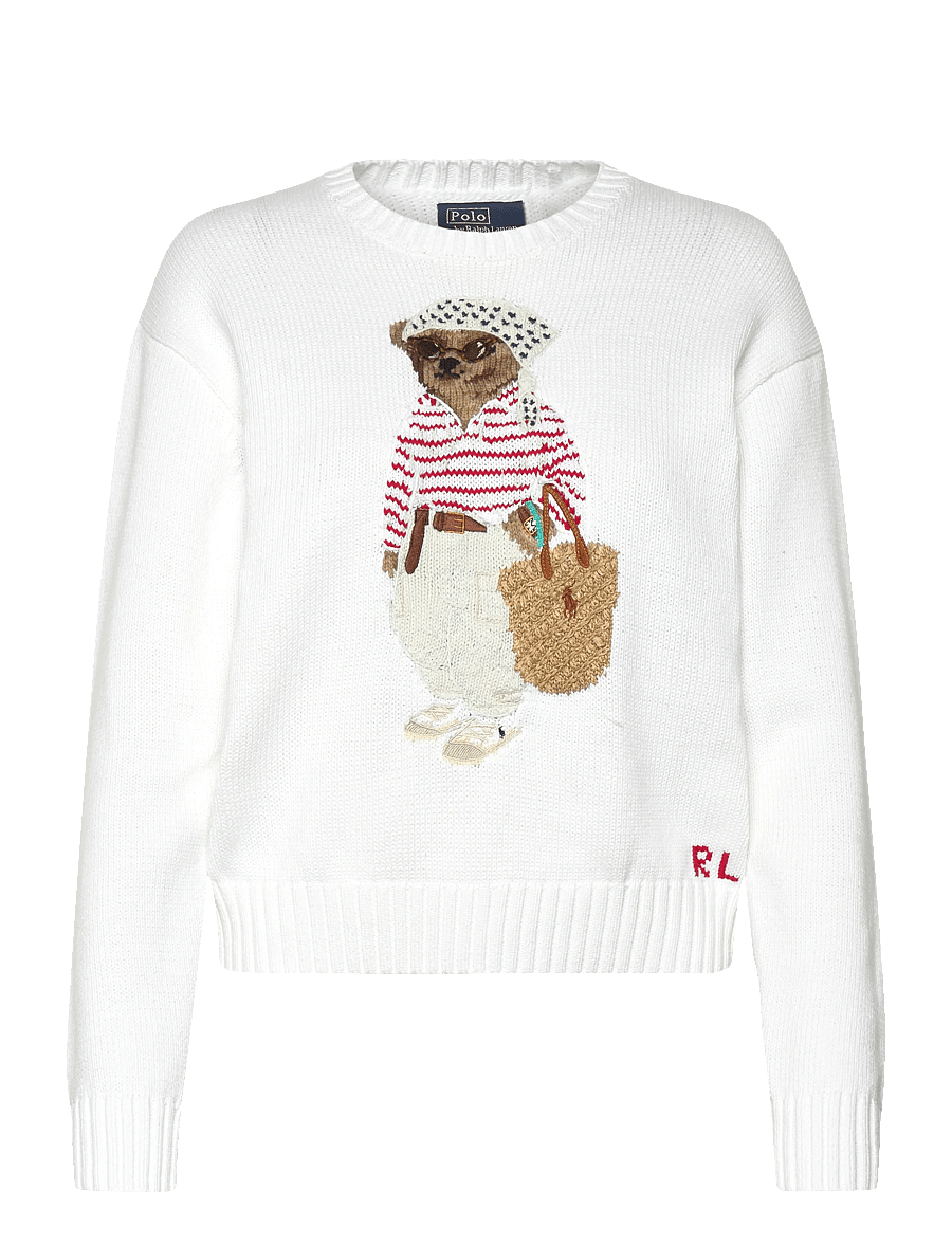 Polo Ralph Lauren - COTTON BEAR-SWEATER-PULLOVER - trøjer - white multi - 1