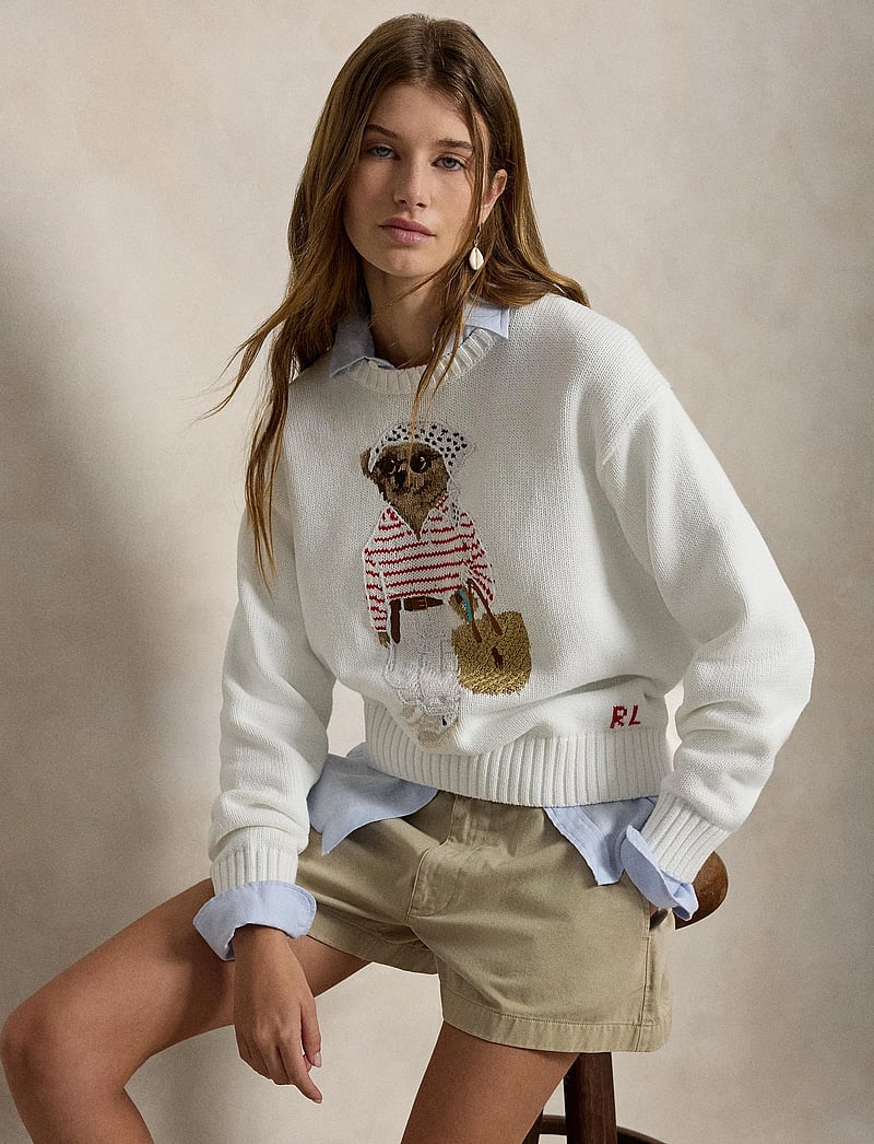Polo Ralph Lauren - COTTON BEAR-SWEATER-PULLOVER - truien - white multi - 3