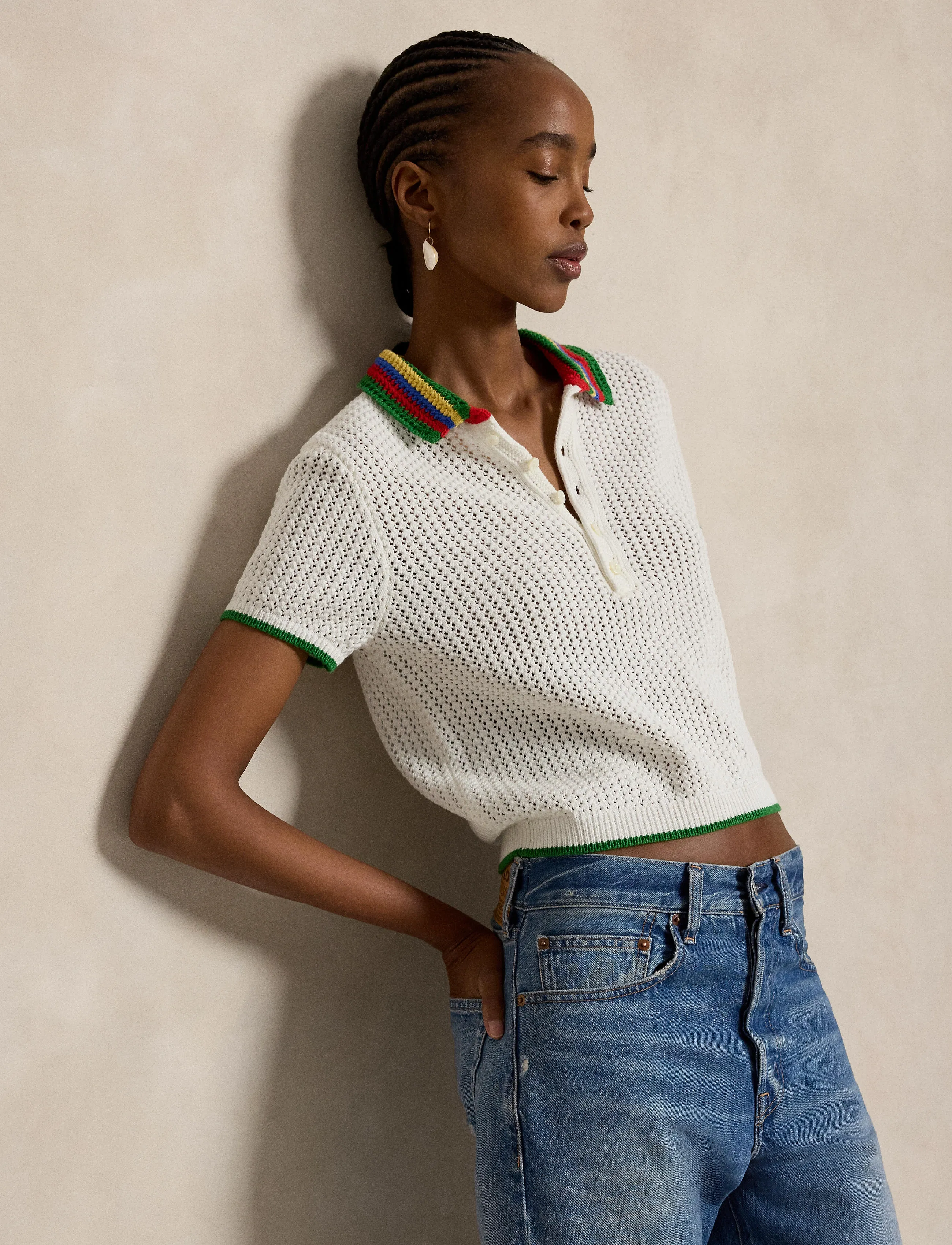 Polo Ralph Lauren - 1/24 COTTON BLEND-SWEATER-POLO - pikéer - white multi - 3