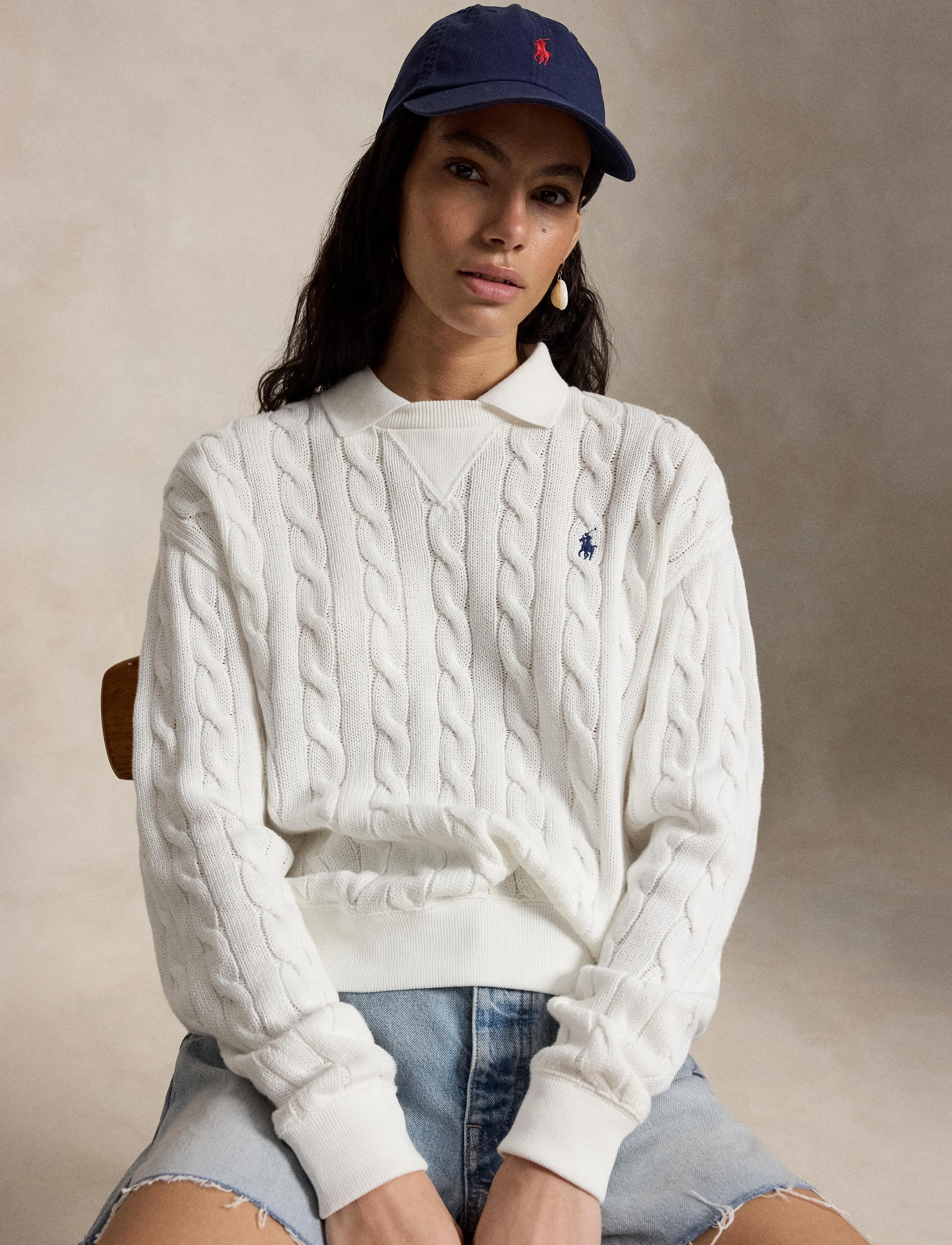 Polo Ralph Lauren 2/20 COTTON-KNT-POLO - Pullover - WHITE / white